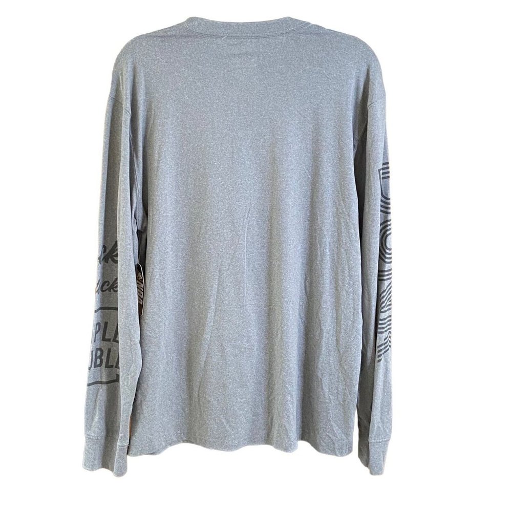 NWT NBA Mens Gray Spell Out Word/Logo Long Sleeve Crew Neck T Shirt Size Large L - Picture 6 of 15